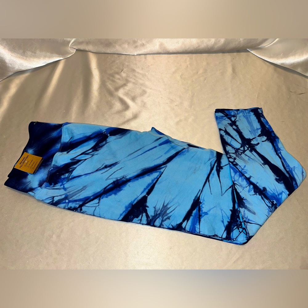 Victorias Secret Pink High Wait Full Length Tight Tie Dye Blue XXL
